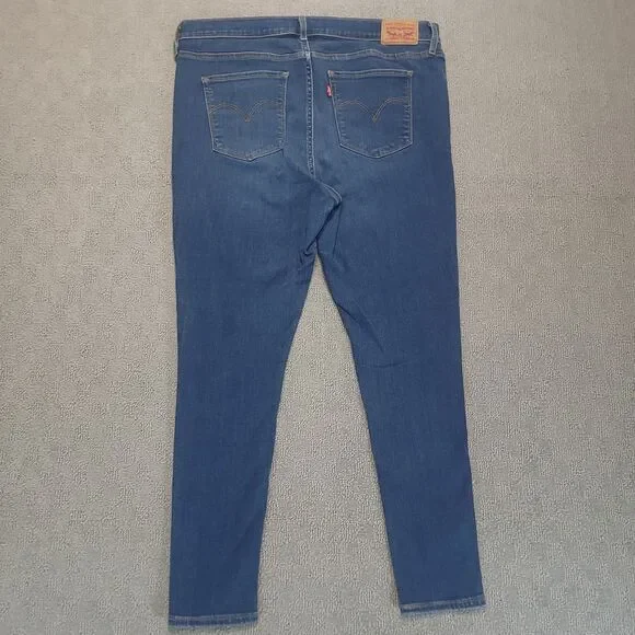 Levi's 720 High Rise Super Skinny Womens 33 Jeans Stretch Blue Denim (34x27) - Picture 2 of 12
